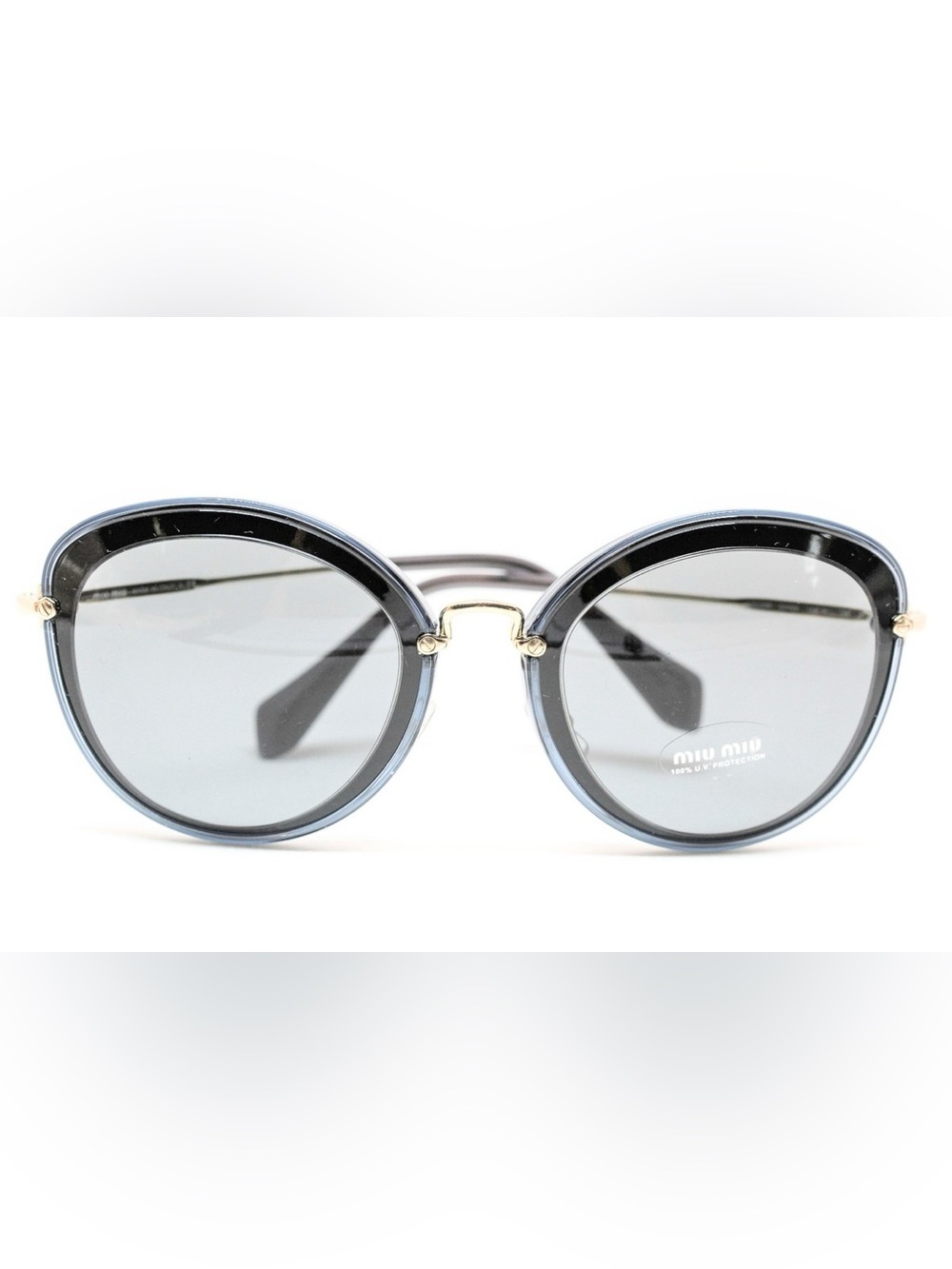Miu Miu MU50R 1AB-9K1 Black &
Transparent Teal Sunglasses